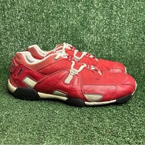 Diesel 'Jet' Leather Shoes Trainers Square Toe Vintage VTG Red Mens 11 Y2K